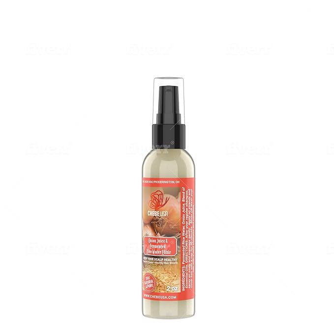 Uhuru Naturals Hair Growth Spray, Herbal Scalp Treatment with Rice, Chebe, Rosemary and Ginger for Thicker Fuller Hair, Unisex Adult Formula (2 oz, Chebe rice water)