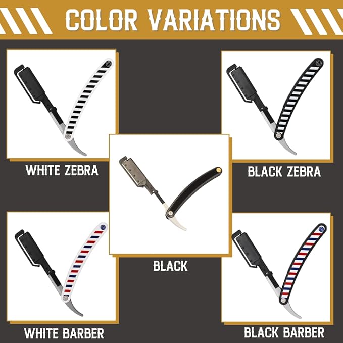 Professional Straight Edge Razors for Men-Premium Disposable Razor Kit for Shaving Hair/Beard-Men’s Shave Kit Safety-Razor for Men (Refill blades pack, 80 Units)