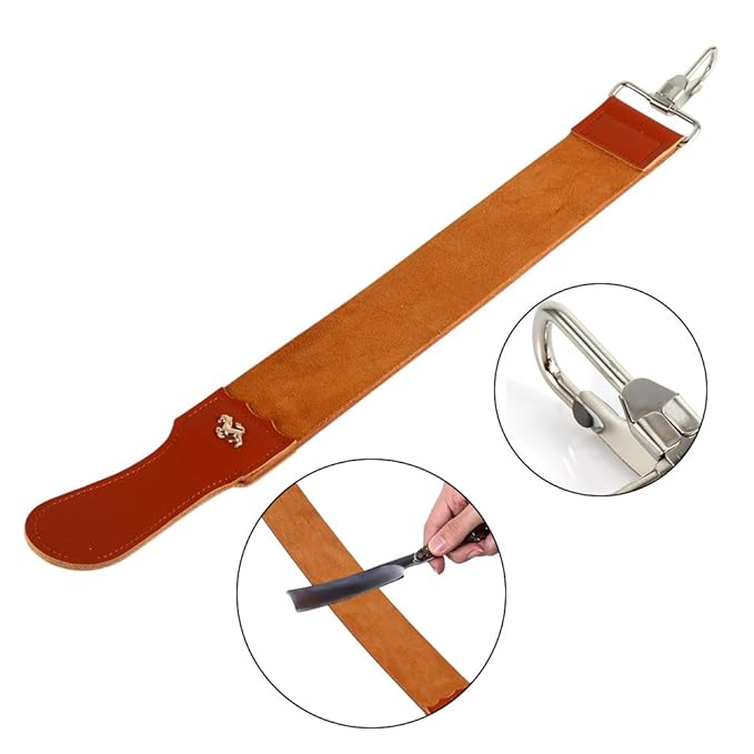 Straight Razor Strop Strap, Leather Sharpening Strap, Folding Knife Shave Sharpening Belt, Fit for Barber Use