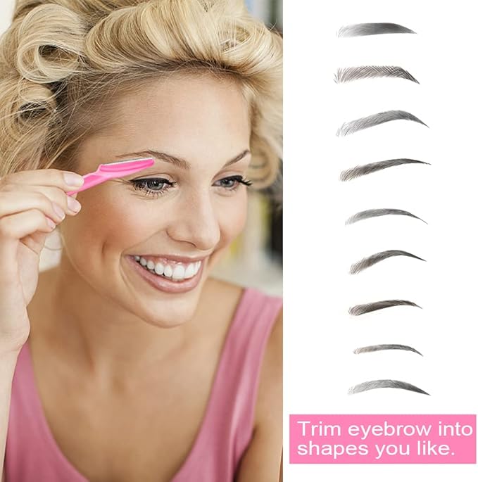 12 Pcs Eyebrow Razor Multipurpose Exfoliating Dermaplaning Tool for Face, Facial and Eyebrow Shaper with Protective Cover for Women Men Use