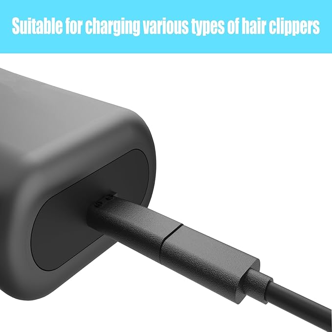 Upgraded 9PCS Replacement Shaver Charger Compatible with a Various Types of Electric Hair Clippers, Beard Trimmers, Shavers, Beauty Instruments,Desk Lamps,Purifiers,Charging Cable Type-C Power Cord