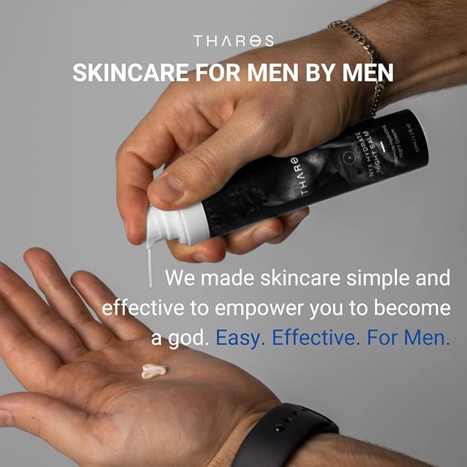 THAROS 3-in-1 Multi-Action Eye Cream for Men, Hydrating and Calming, Hyaluronic Acid, 0.5 fl.oz, Vegan. All Skin Types