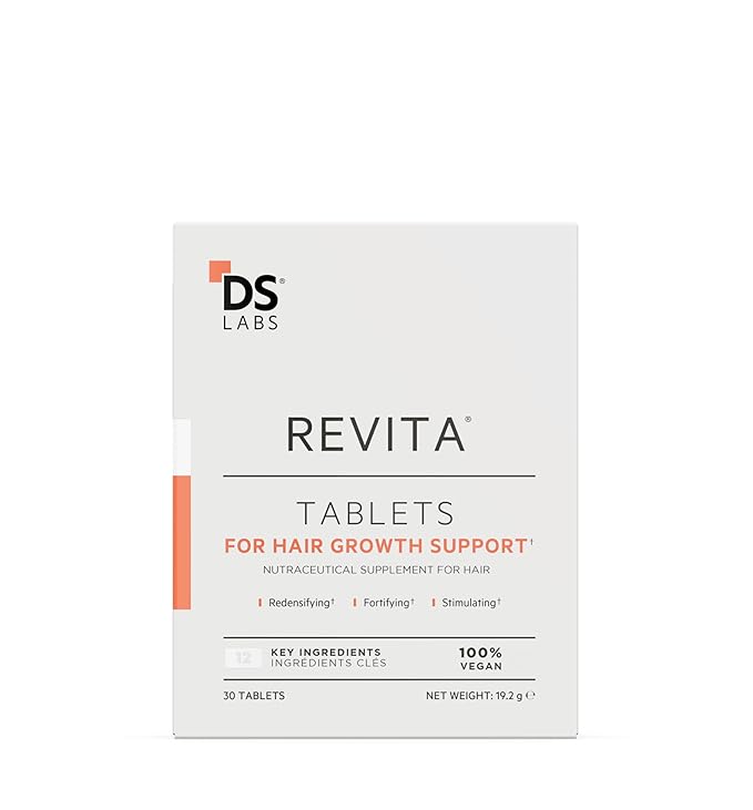 DS Labs for Men & Women Revita Hair Density Support Tablets - Daily Hair Wellness Supplement with Biotin, Zinc, Iron, Vitamin D, Magnesium & Melatonin, 30 Tablets