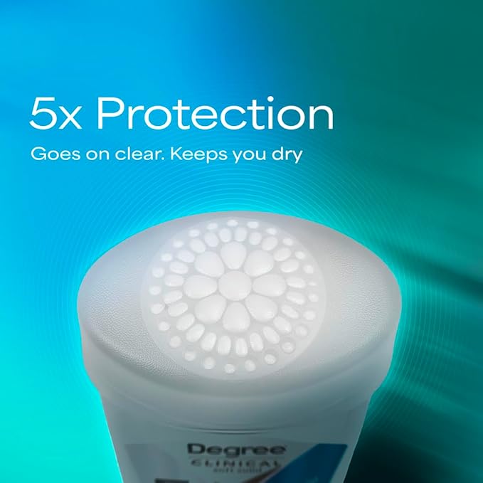 Degree Clinical Protection Antiperspirant Deodorant 72-Hour Sweat & Odor Protection Shower Clean Antiperspirant for Women 1.7 oz