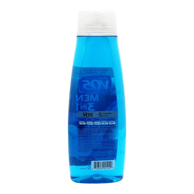 Alberto VO5 Men 3 in 1 Fresh Ocean Surge - 3 in 1 Shampoo Conditioner and Body Wash - With 5 Oils and 5 Vitamins - Energizing Ocean Scent - 15 oz
