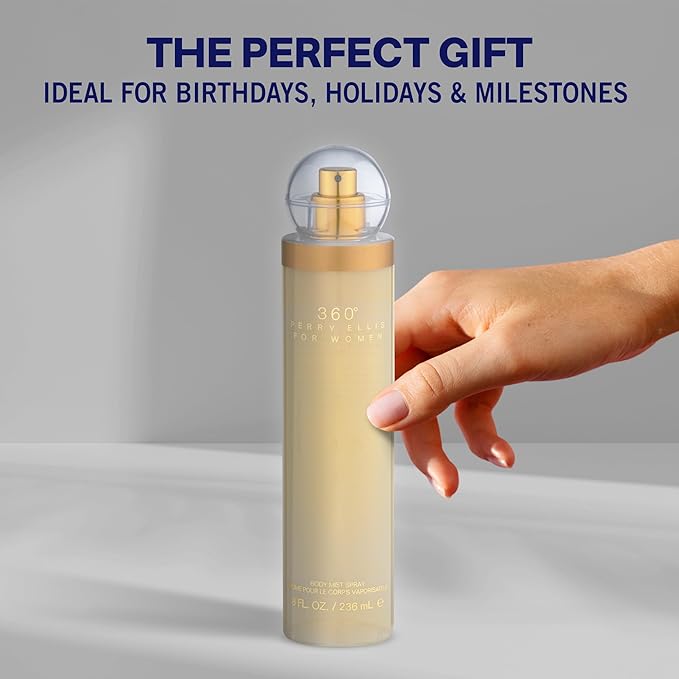 Perry Ellis 360° Body Spray for Women - Fruity, Floral Body Mist, Perfumes for Women, EDT, Long Lasting Fragrance, Eau De Parfum with Fresh Scent - 8 fl oz