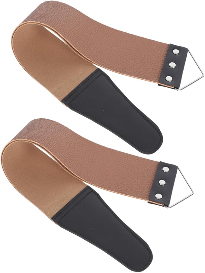 OUNONA Double-Sided Leather Razor Strop 2pcs Manual Shaving Tool for Home Use Random Color Razor Sharpening Strap for Straight and Barber Supplies
