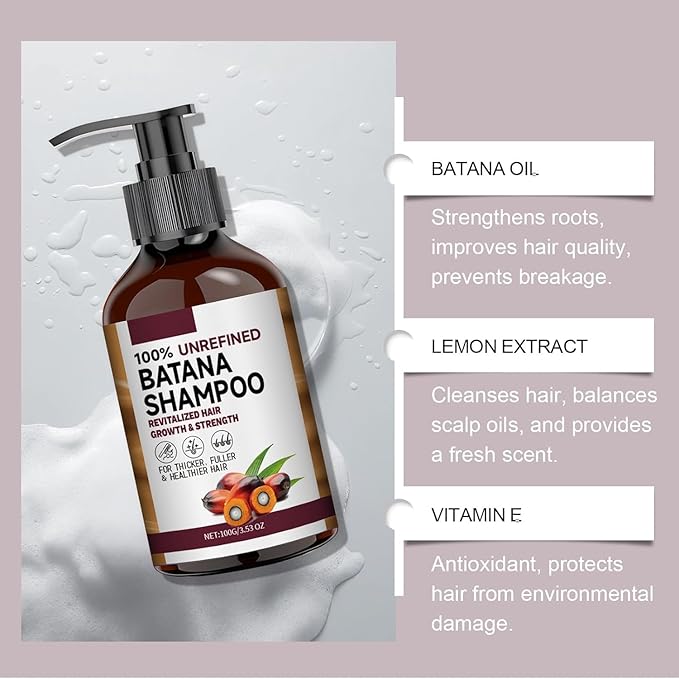 Shampoo Batana For Hair Growth, Shampoo Batana And Conditioner Oil (2 Pcs)