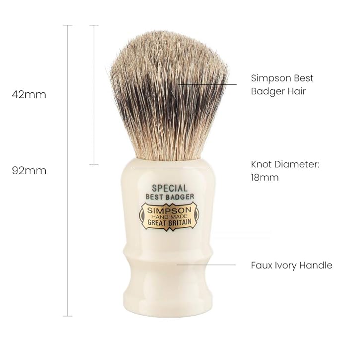 Special S1 Best Badger Shave Brush 90mm shave brush by Simpson