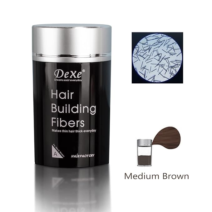 Hair Fibers for Thinning Hair (Medium Brown) - Hair Thickener for Fine Hair for Women & Men - Conceals Hair Loss in 15 Sec - 22gr Bottle