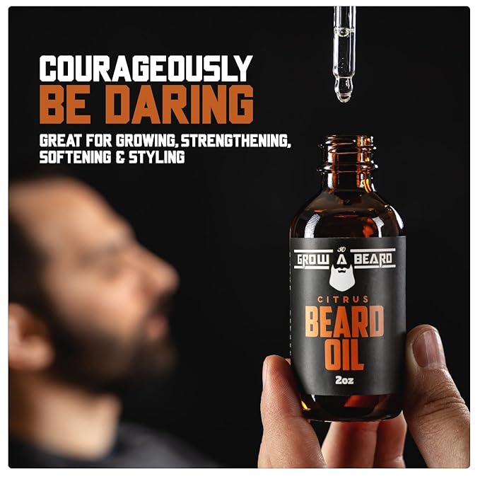 Beard Oil for Men, 2oz Sandalwood & 2oz Citrus Scent, with Jojoba & Argan Oil, Beard Moisturizer, Softener, & Conditioner, All Natural, (2 Pack)