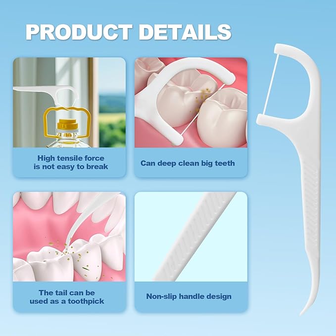10 Pack Flosser Dispenser Dental Floss Case, Mini Floss Picks, Professional Toothpicks with Travel Case, Travel Purse Essentials for Teeth Cleaning, Portable and Hygienic