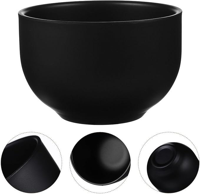 Black Stainless Steel Shaving Soap Bowl with Lid, Small Metal Shave Mug for Men’s Shaving Brush and Cream Warmer, Sturdy Black Shave Accessories for Bathroom Use