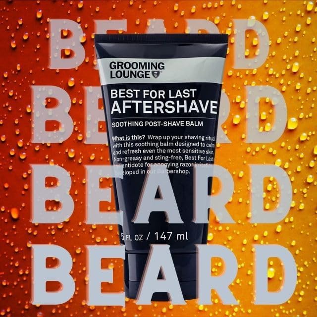 Grooming Lounge Best for Last Aftershave - Soothing After Shave Balm - Instantly Calms Irritated Skin - Refreshing Facial Moisturizer - Ideal for Sensitive Skin - Non-Greasy - Fragrance Free - 5 oz