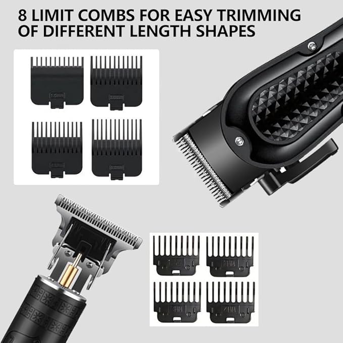 Cordless Hair Clippers for Men, Self Haircut Kit for Men Electric Clippers and Trimmers, Grooming Rechargeable Beard Trimmer with Adjustable Blade & LCD Display, Hair Cutting Tools for Home use