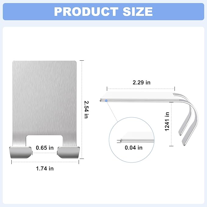 VIS'V Adhesive Razor Holder, Wall Mount Shower Razor Hooks for His and Hers, Metal, Waterproof, Silver, 2 Pcs