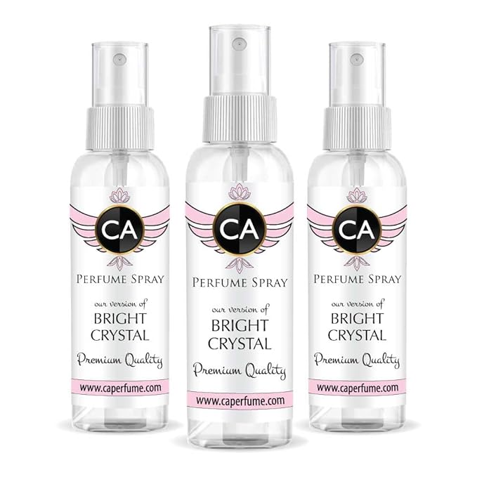 CA Perfume Eco Refill Impression of Bright Crystal For Women Fragrance Eau de Parfum Spray Refillable Bottle 2 Fl Oz/60ml-X3