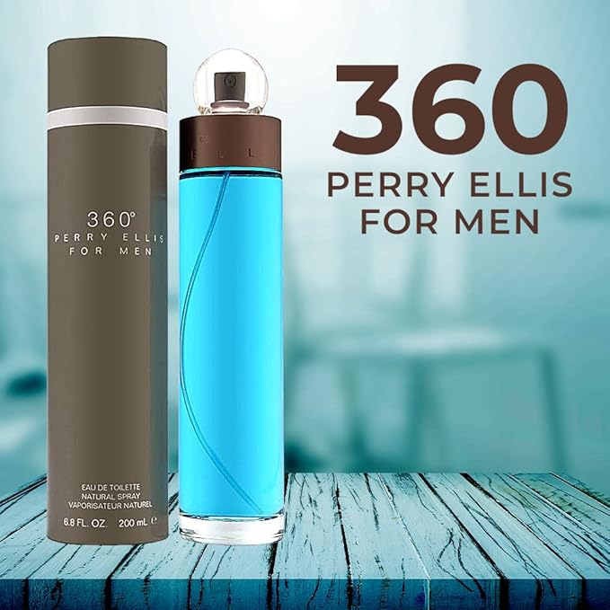 Perry Ellis 360 For Men Eau De Toilette Spray 6.7 Ounces, clear