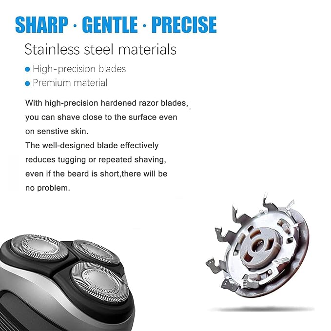 SH30 Replacement Heads for Philips Norelco 3000 Replacement Blades for phillips norelco 3000 Replacement Electric Shaving Head Blades Series 3000,2000,1000,3500 New Upgrade SH30/52 Heads 6Pack Brush*2