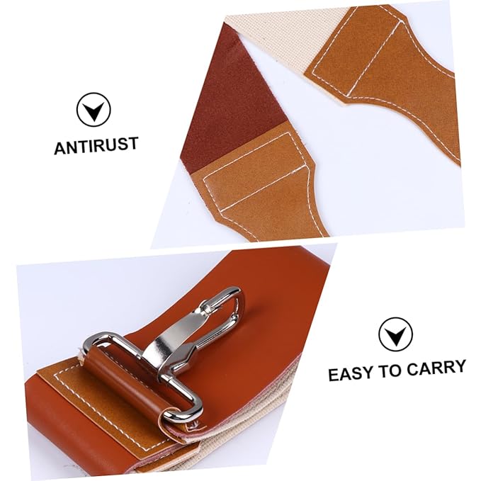 Double-Layer Cowhide Leather Razor Strop Sharpening Strap for Barbers 2-Piece Adjustable Polishing Cloth Suitable for Straight Razors and Blades