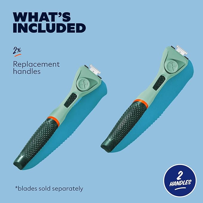 Dollar Shave Club | Razor Handle (2 Pack) Green | Replacement Razor Blade Handles
