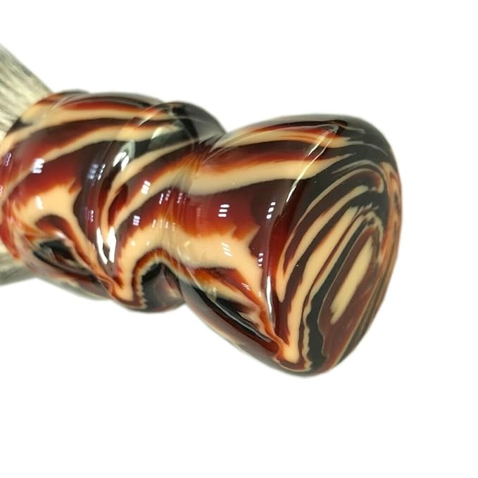 Shaving Brush,100% Professional Silvertip Badger Bristle Brush with Resin Ergonomic Handle Brown Christmas Gift