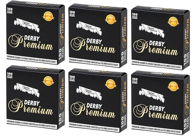600 "Derby Premium" Single Edge Razor Blades for straight razor