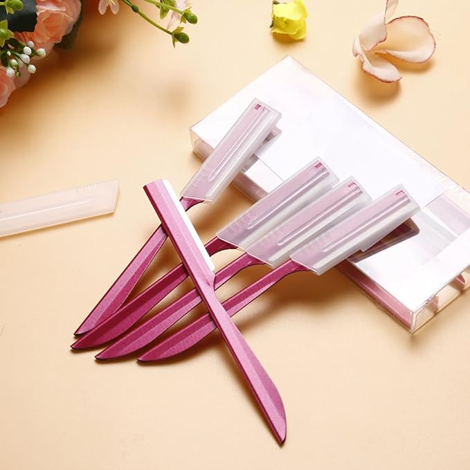Eyebrow Trimmer, Completely Stainless Steel Eyebrow Razor Shaper for Men and Women, Grooming Shavers(10 pcs/box)