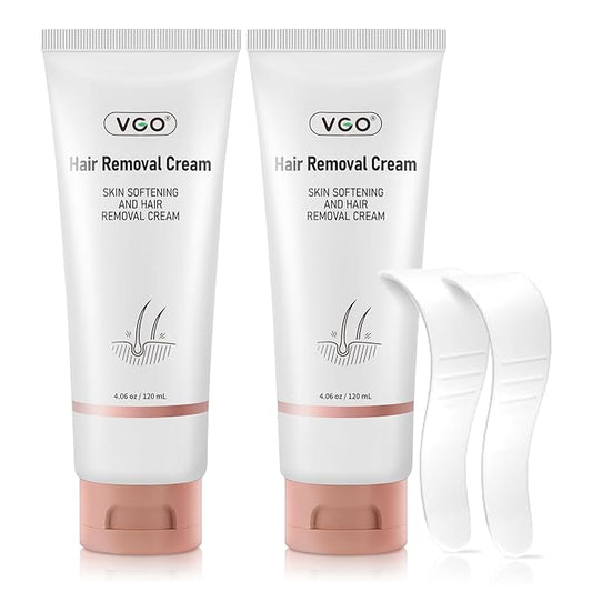 VGO 2 Pack Painless Hair Removal Cream for Women & Men, Hair removal cream for body, back & legs, Depilatory Cream Suitable All Skin Types