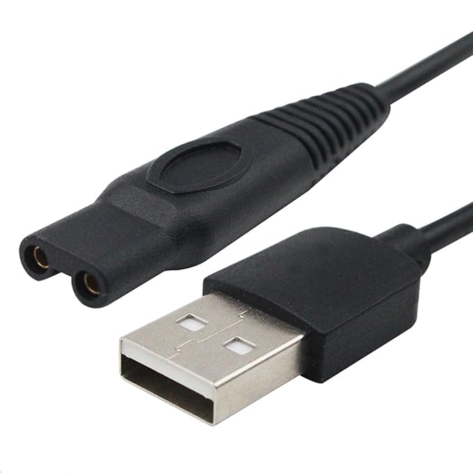 Shaver Charger Cord for KEMEI KM-1910 Electric Shaver Replacement Power Cord Beard Trimmer Electric Razor 5V USB Cable With Cleaning Brush
