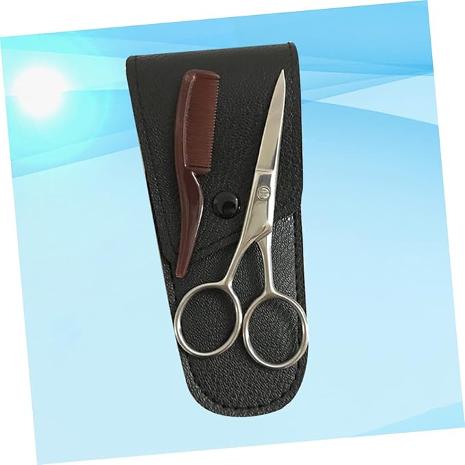 minkissy Stainless Steel Eyebrow Scissors Mustache Trimmer Set for Precise Grooming Durable Shear Cutter for Beard Eyebrow Care for Men and Professionals