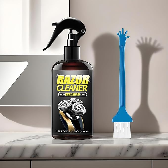 Razor Cleaner - 260ml Trimmer Cleaning Spray, Rust Prevention, Lubricating Oil, Odor Eliminators | Electric Razor Cleaner Spray for Home Barber Grooming Tools Hair Clippers Maintenance Hygiene Profess