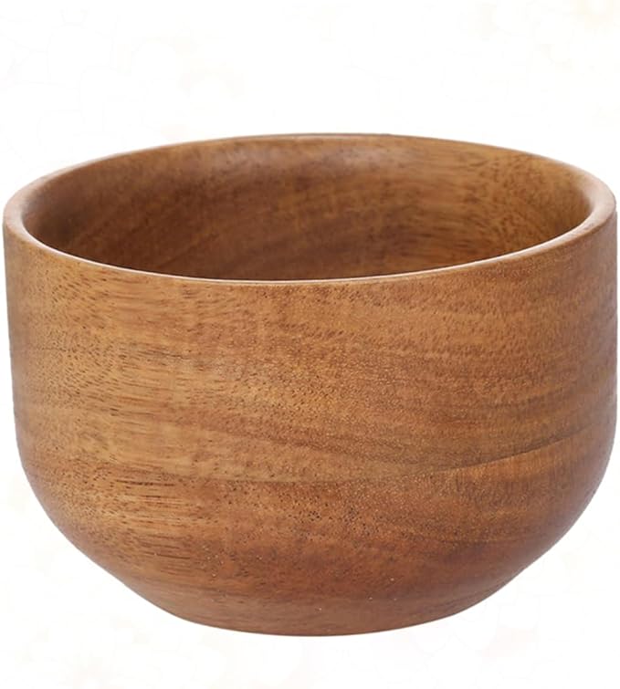 Angoily 3pcs Wooden Shaving Bowl for Men Facial Cleansing Shave Soap Bowl Home Bathroom Accessory