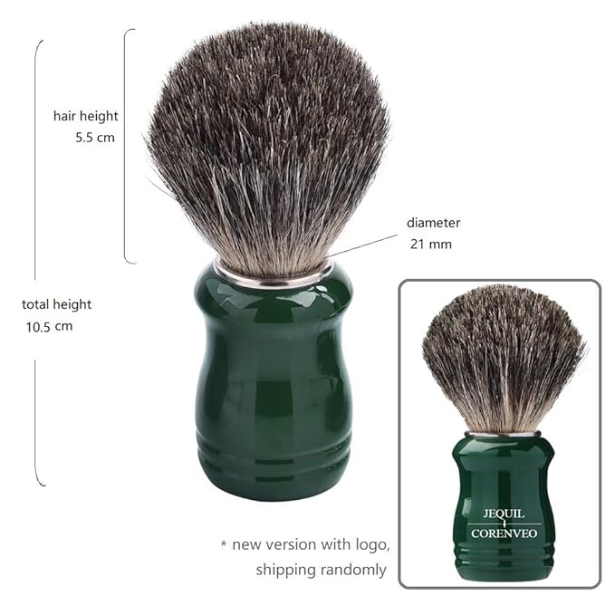 Je&Co Shaving Set,Pure badger Hair Shaving Brush with Steel Stand and Steel Bowl