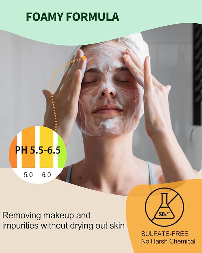 Face Wash Bar, Facial Cleansing Bars Balancing Face Soap Cleanser with Amino Acids & Jojoba Oil for Gentle Exfoliation for Oily Skin, Soap Free, Sulfate Free, Zero Waste