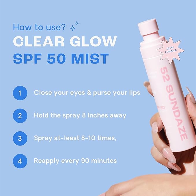 52 Su.ndaze Spf50 Rosewater Sunscreen Mist|Spf 50+ Pa++++ Sunscreen Spray|Invisible Sun Screen|Clear Glow Rose Sun Mist|Uva/B Broad|Oily & Dry Skin|No White Cast|Easy Reapplication|Men & Women|100 Ml