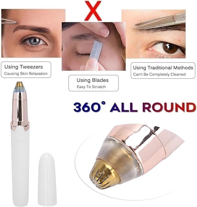 Horoper Eyebrow Facial Trimmer, Painless USB Eyebrow Trimmer Women Electric Face Eyebrow Hair Removal Machine, for Face Lip Chin (Black)