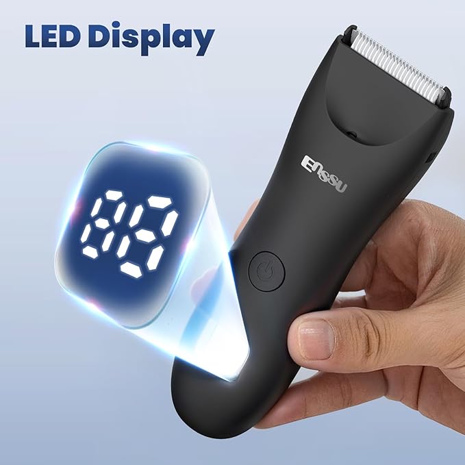 Manscaper for Men, Manscape Body Hair Trimmer for Men with Ceramic Blade & LED Light, Waterproof Electric Shaver Groomer for Pubic Hair, Chest, Legs & Bikini, Pubic Hair Trimmer for Wet/Dry Use