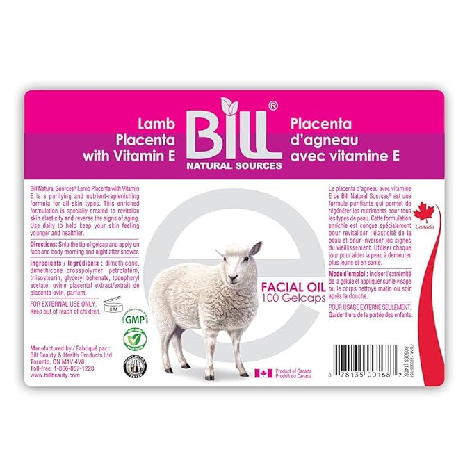 Lamb Placenta Facial Moisturizer with Vitamin E 200 gelcaps