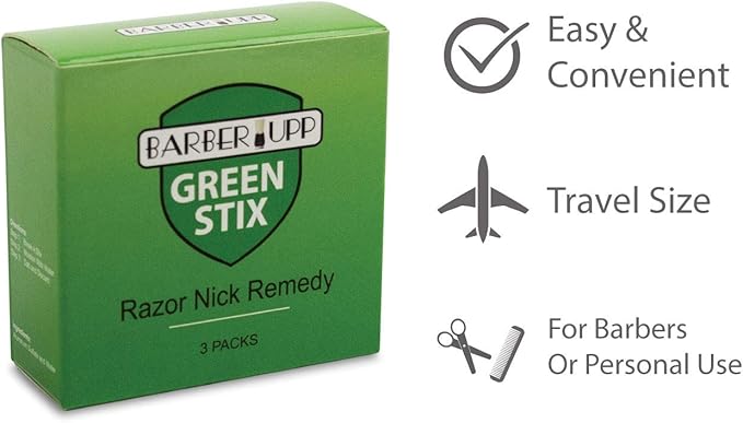 Styptic Stick Shave Accessories (Green Stix, 3 Pack) Stops Bleeding For Razor Nicks For Men & Women - Sanitary and Great For Barbers or Personal