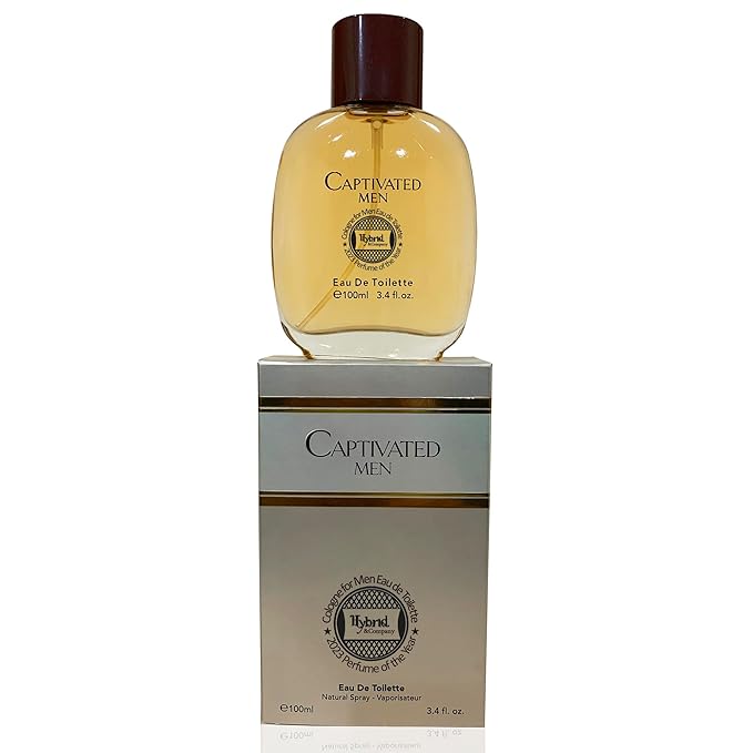 Hybrid & Company Captivated for Men Eau De Toilette Natural Spray Masculine Scent, 3.4 Fl Oz
