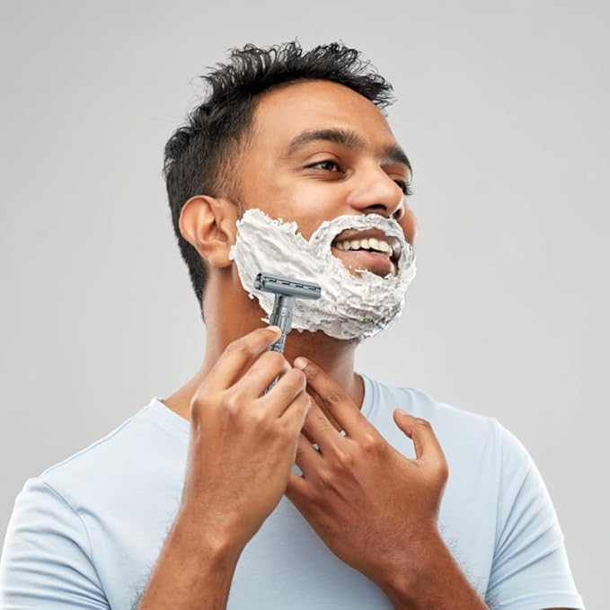 GENTS Men’s Classic Chrome Adjustable Butterfly Open Double Edge Safety Razor, Smooth Shave with 20 Premium Sharp Blades