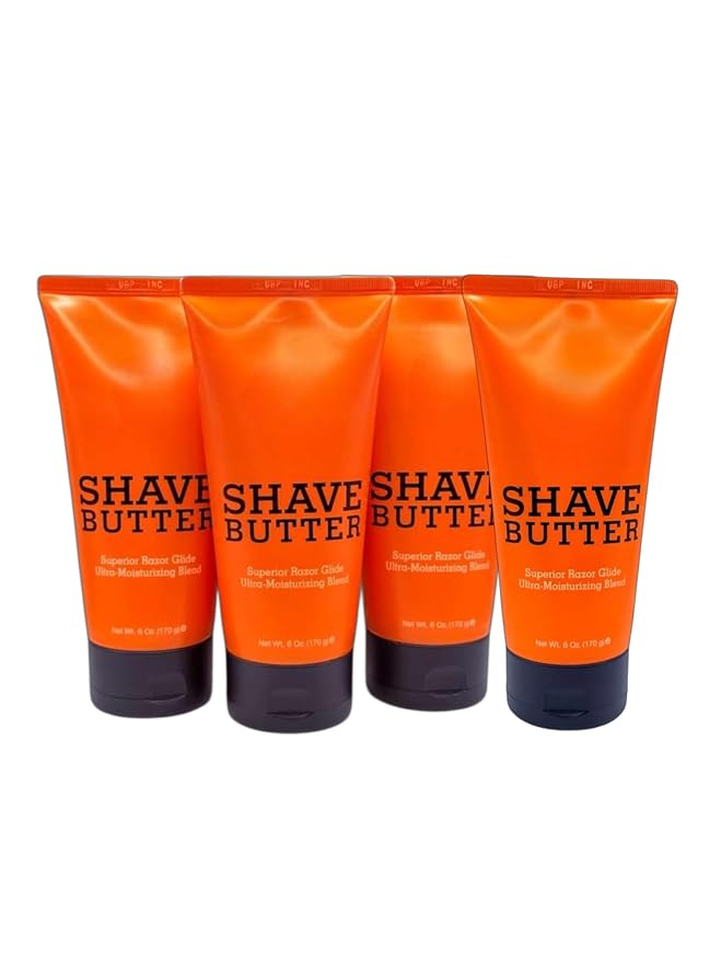 Shave Butter 6 oz – PACK 4– Ultra-Lubricating Shaving Cream – Prevents Nicks & Razor Burn – With Shea, Mango & Cocoa butter