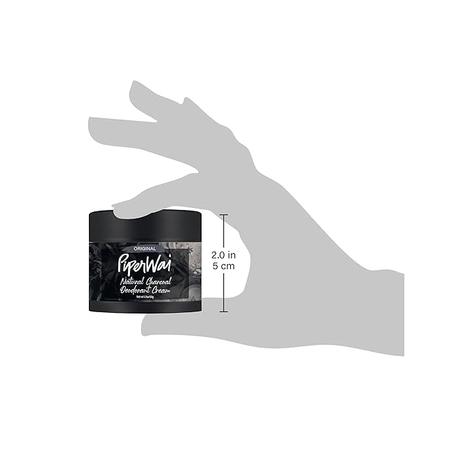 PiperWai Natural Deodorant Cream for Women & Men | Aluminum Free with Activated Charcoal & Magnesium | Vegan Shark Tank Product | 2 oz Scented Jar 2-Pack