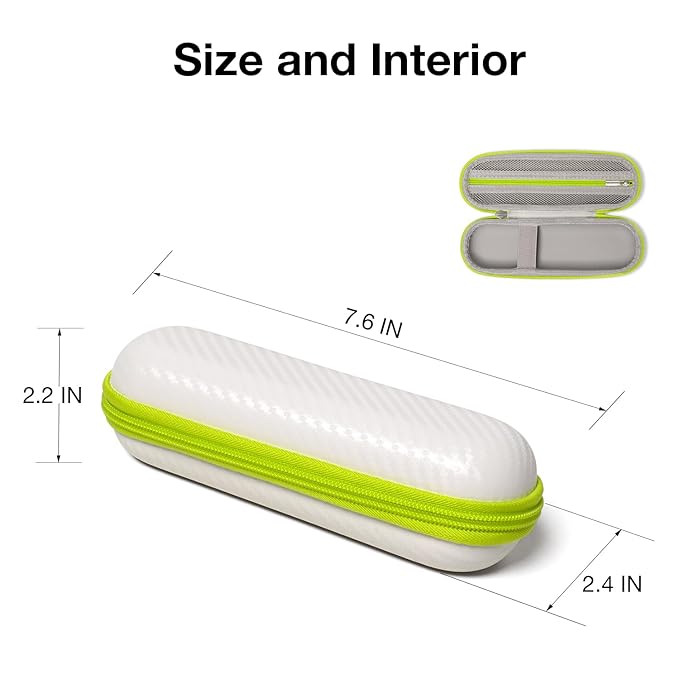Nincha Compact Travel Trimmer Case for Hybrid Electric Trimmer and Shaver, Face + Body Groomer QP2724/90, QP2834/70, QP1924/70, QP6531/70, QP4631/90, Hard Carrying Case, White&Limegreen