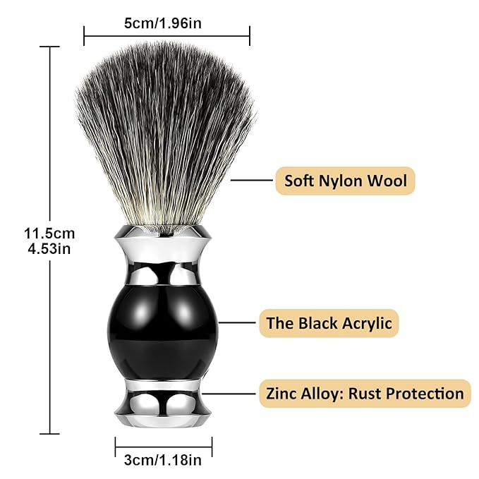 Men's Luxury Shaving Brush - GRUTTI Shave Brush for Wet Shave Using Shaving Cream & Soap，Professional, Fast - Lathering, No - Shedding, Synthetic Bristles - for Men Gift