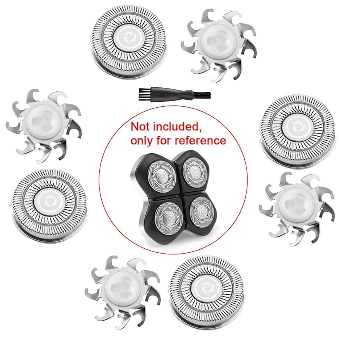 4PCS Double Ring Replacement Blades Compatible with FREEBIRD Flexseries Pro Head Shaver
