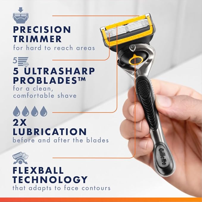 Gillette ProGlide Shield Razor Refills for Men, 4 Blade Refills