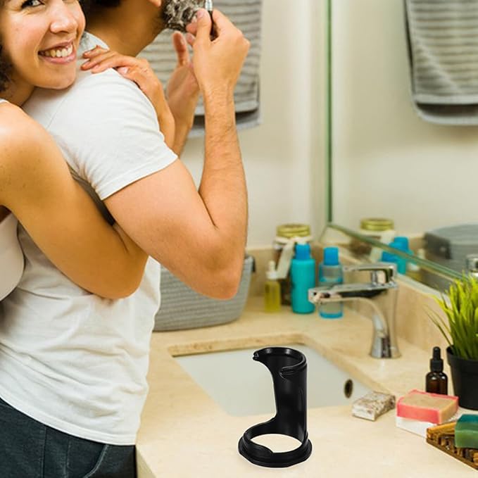 2pcs Plastic Shaving Brush Stand and Razor Holder Set Hanging Shaving Brush Drying Rack with Desktop Razor Organizer at Home Or Travel