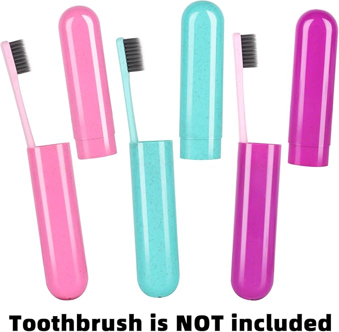 6 Pack Toothbrush Travel Case, Travel Toothbrush Holder, Sanitary Toothbrush Storage, Eco-friendly Toothbrush Protector Covering for Traveling, Business，Camping, Home, School